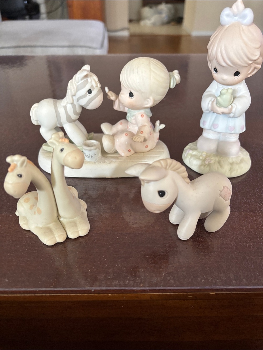 4 Precious Moments Pastel Figurines